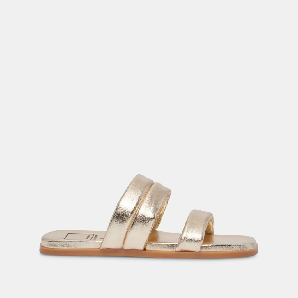 DOLCE VITA Adore Sandals Gold Metallic Leather Best