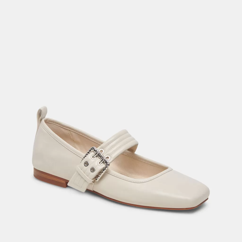 DOLCE VITA Arora Ballet Flats Ivory Crinkle Patent Cheap