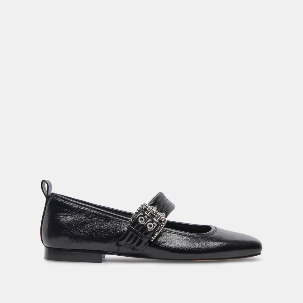 DOLCE VITA Arora Ballet Flats Midnight Crinkle Patent Hot