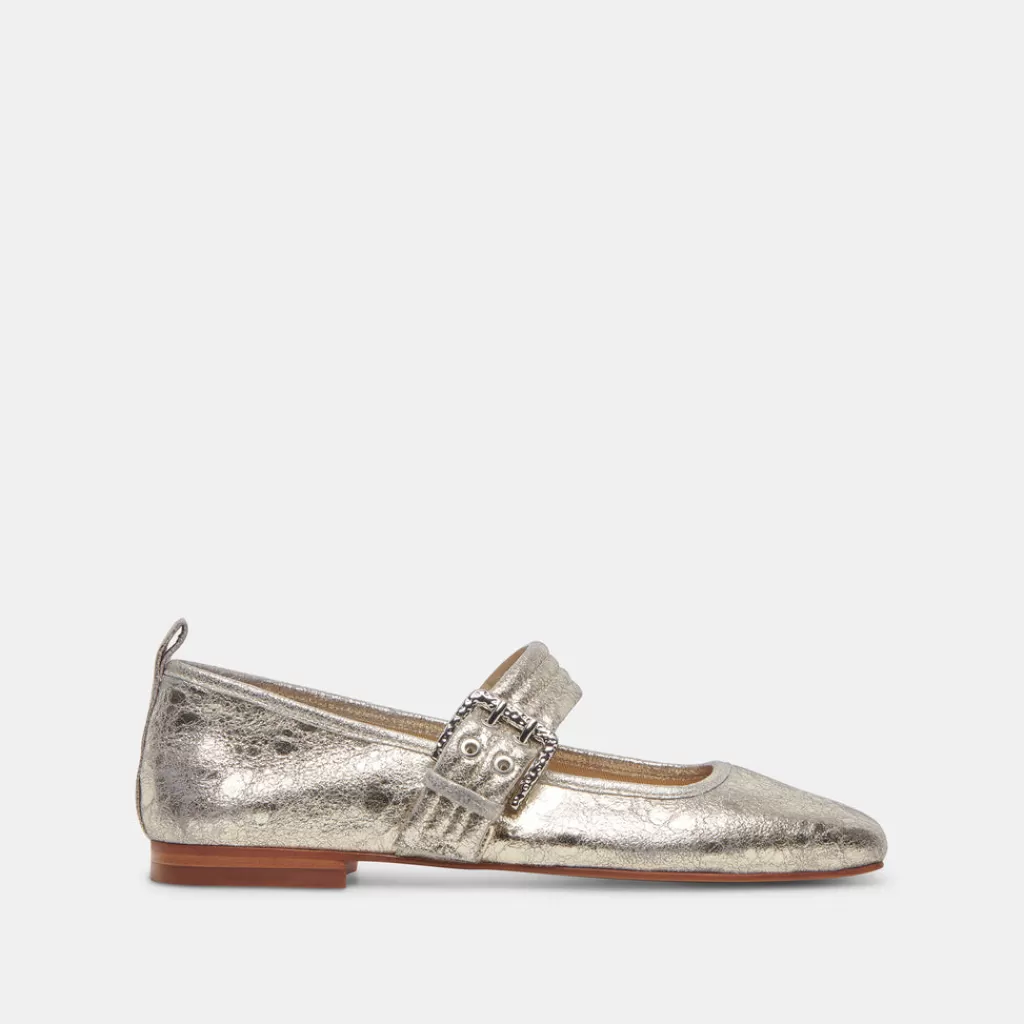 DOLCE VITA Arora Ballet Flats Platinum Distressed Leather Cheap
