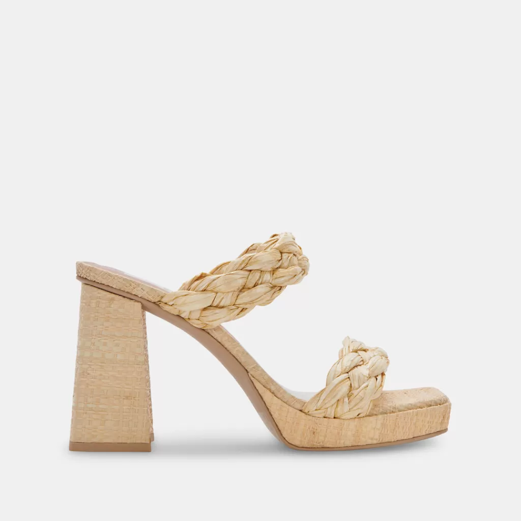 DOLCE VITA Ashby Heels Lt Natural Raffia Cheap