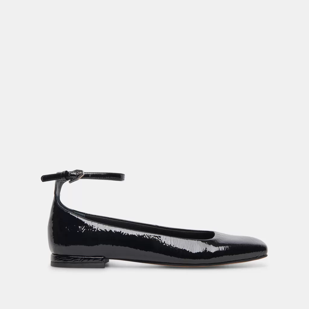 DOLCE VITA Ashya Ballet Flats Midnight Crinkle Patent Discount