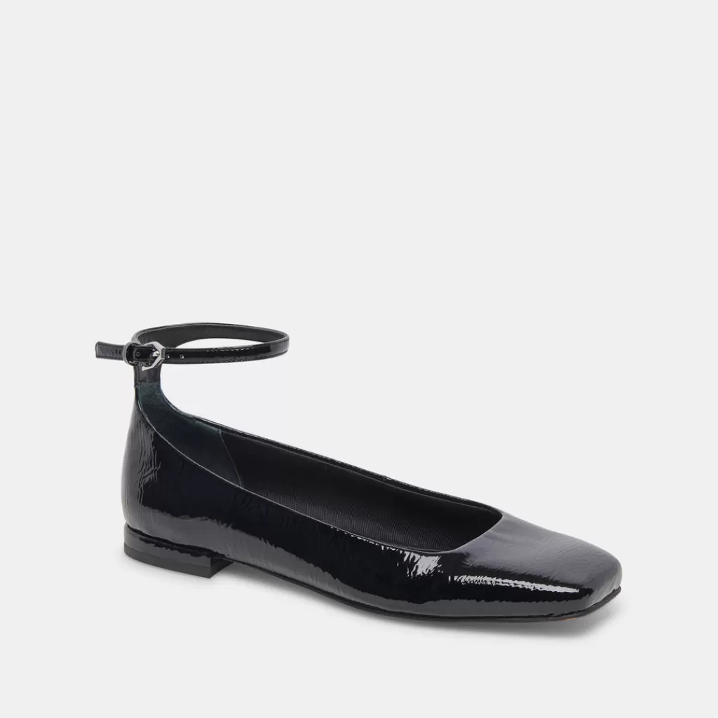 DOLCE VITA Ashya Ballet Flats Midnight Crinkle Patent Discount