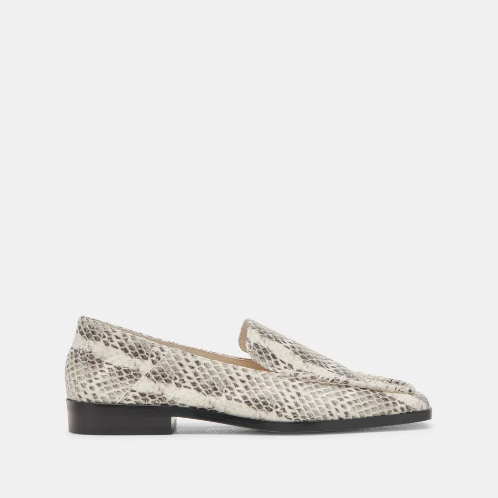 DOLCE VITA Beny Flats Grey White Snake Embossed Discount