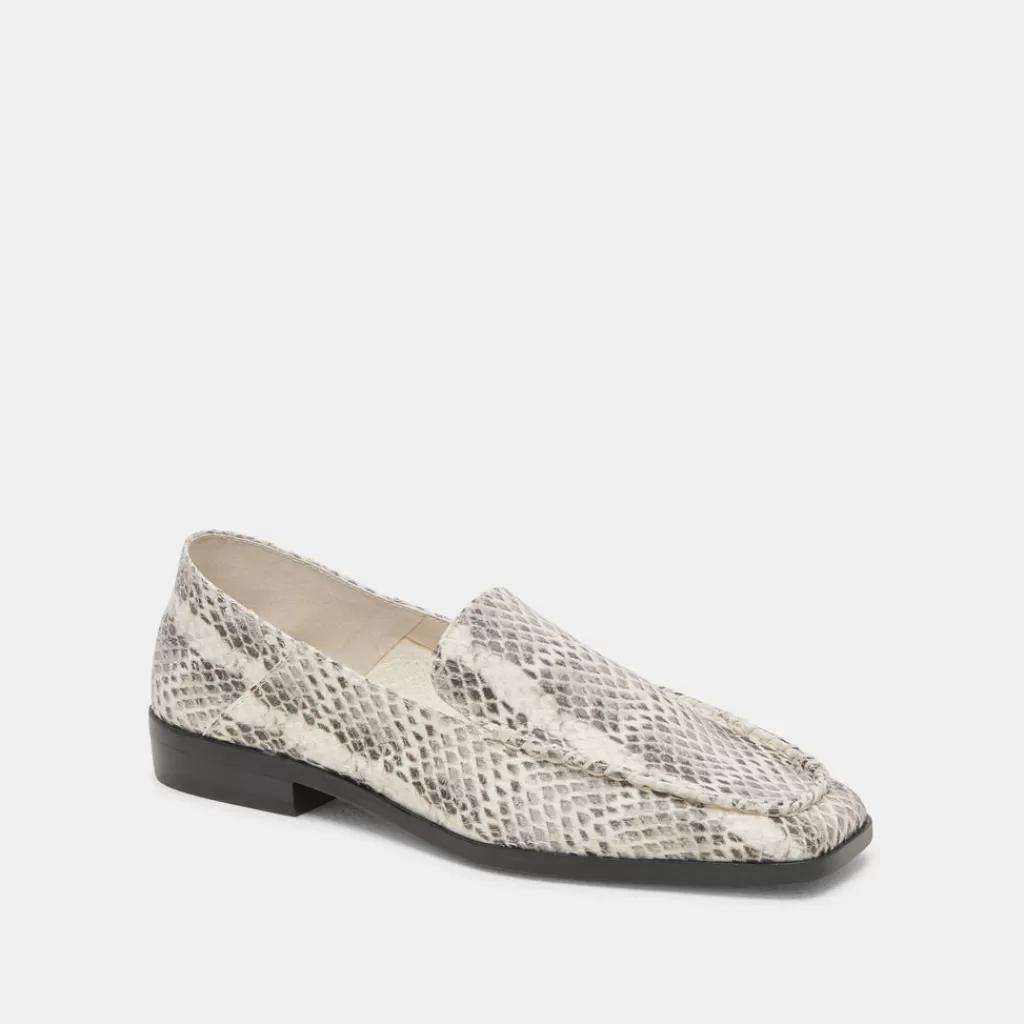 DOLCE VITA Beny Flats Grey White Snake Embossed Discount