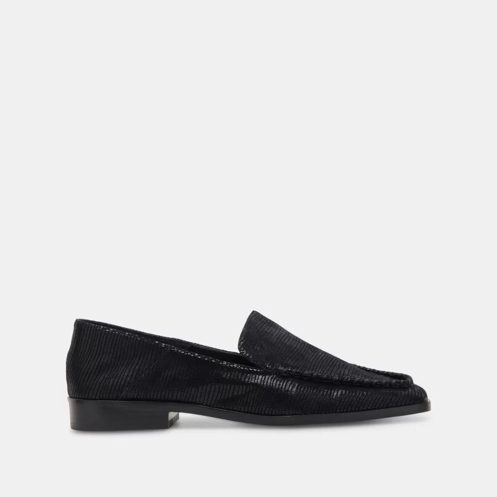 DOLCE VITA Beny Flats Onyx Embossed Leather Best