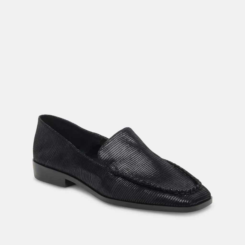 DOLCE VITA Beny Flats Onyx Embossed Leather Best