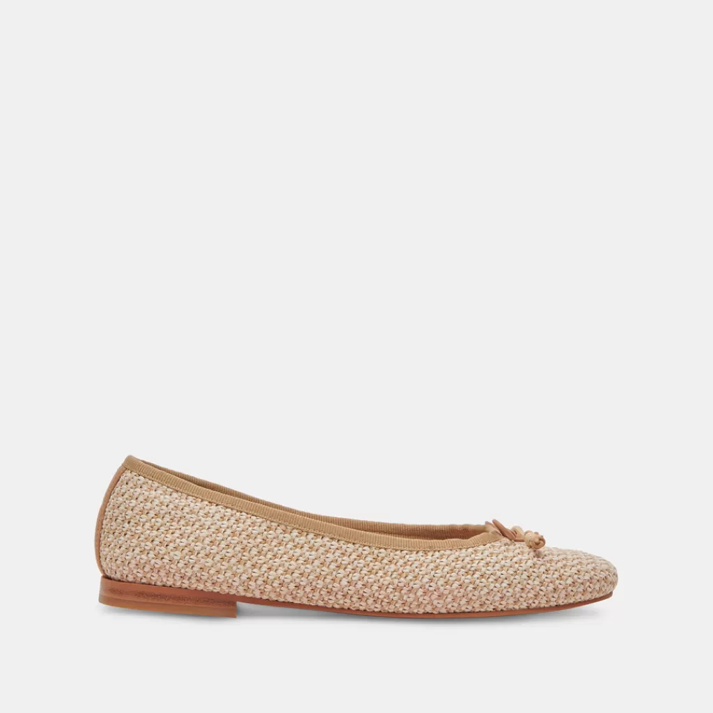 DOLCE VITA Cacy Ballet Flats White Natural Raffia Cheap