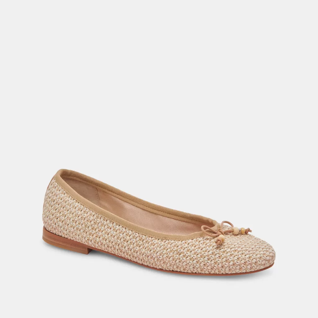 DOLCE VITA Cacy Ballet Flats White Natural Raffia Cheap