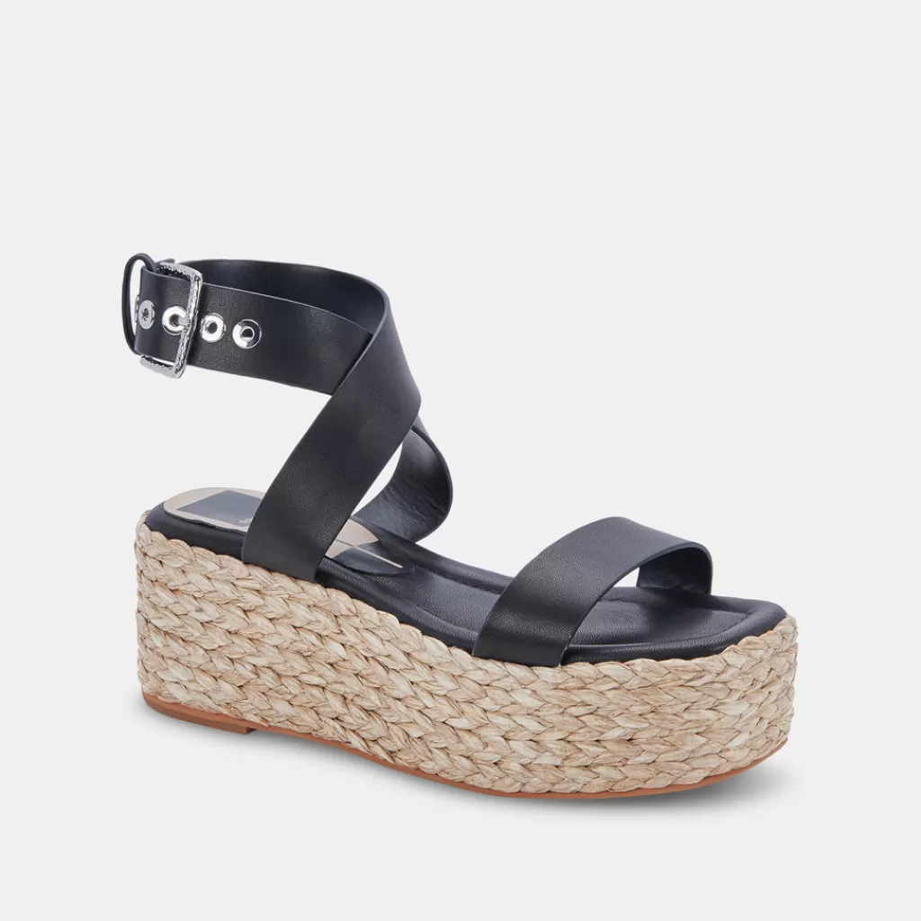 DOLCE VITA Cannes Sandals Black Leather Fashion