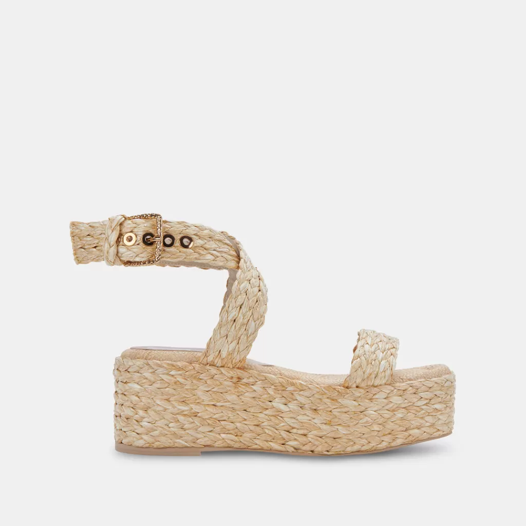 DOLCE VITA Cannes Sandals Lt Natural Raffia Cheap