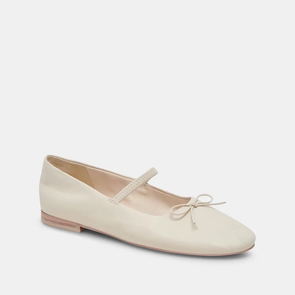 DOLCE VITA Carin Ballet Flats Ivory Leather Shop