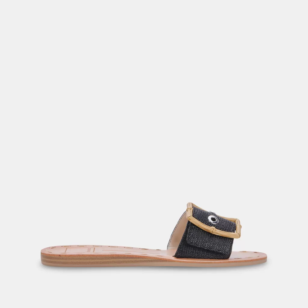DOLCE VITA Dasa Sandals Black Raffia New