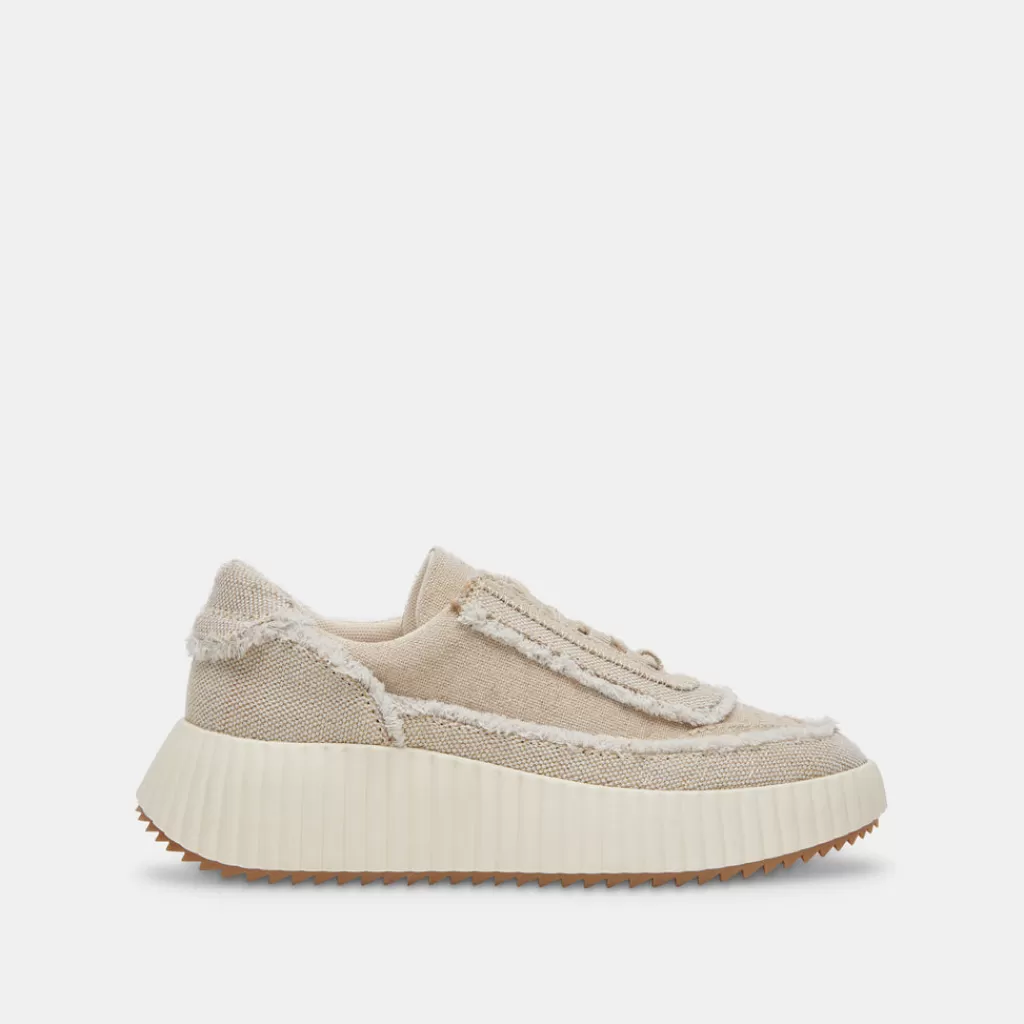 DOLCE VITA Dolen Fray Sneakers Sand Canvas New