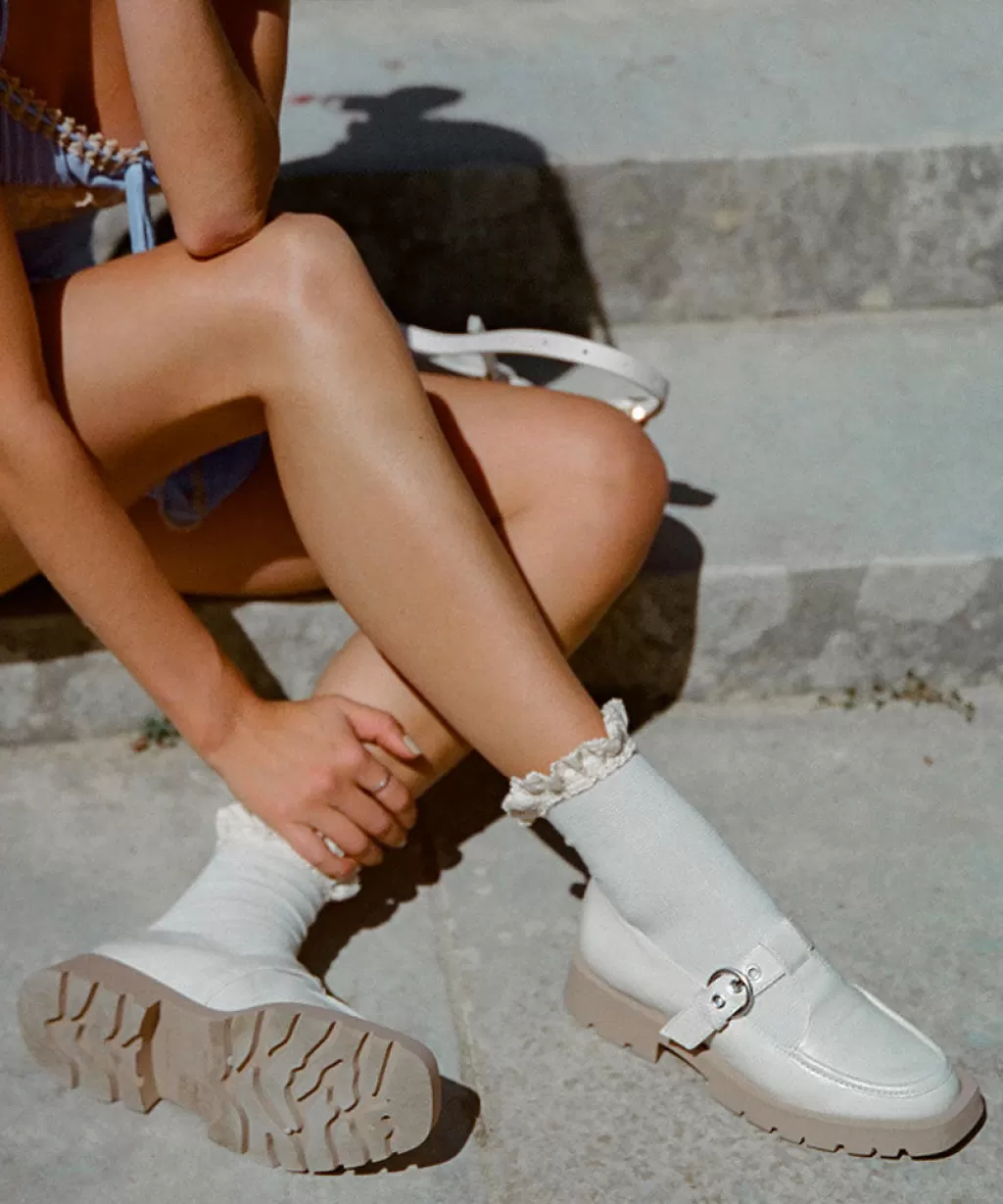 DOLCE VITA Ebbie Flats Ivory Patent Leather Cheap