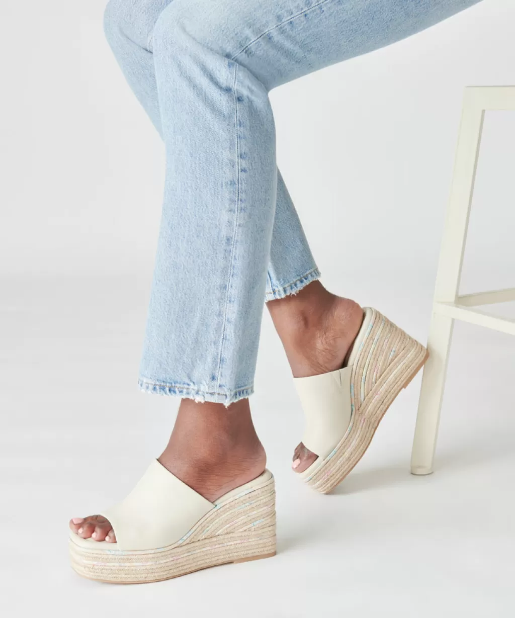 DOLCE VITA Elaria Wedges Ivory Leather Store