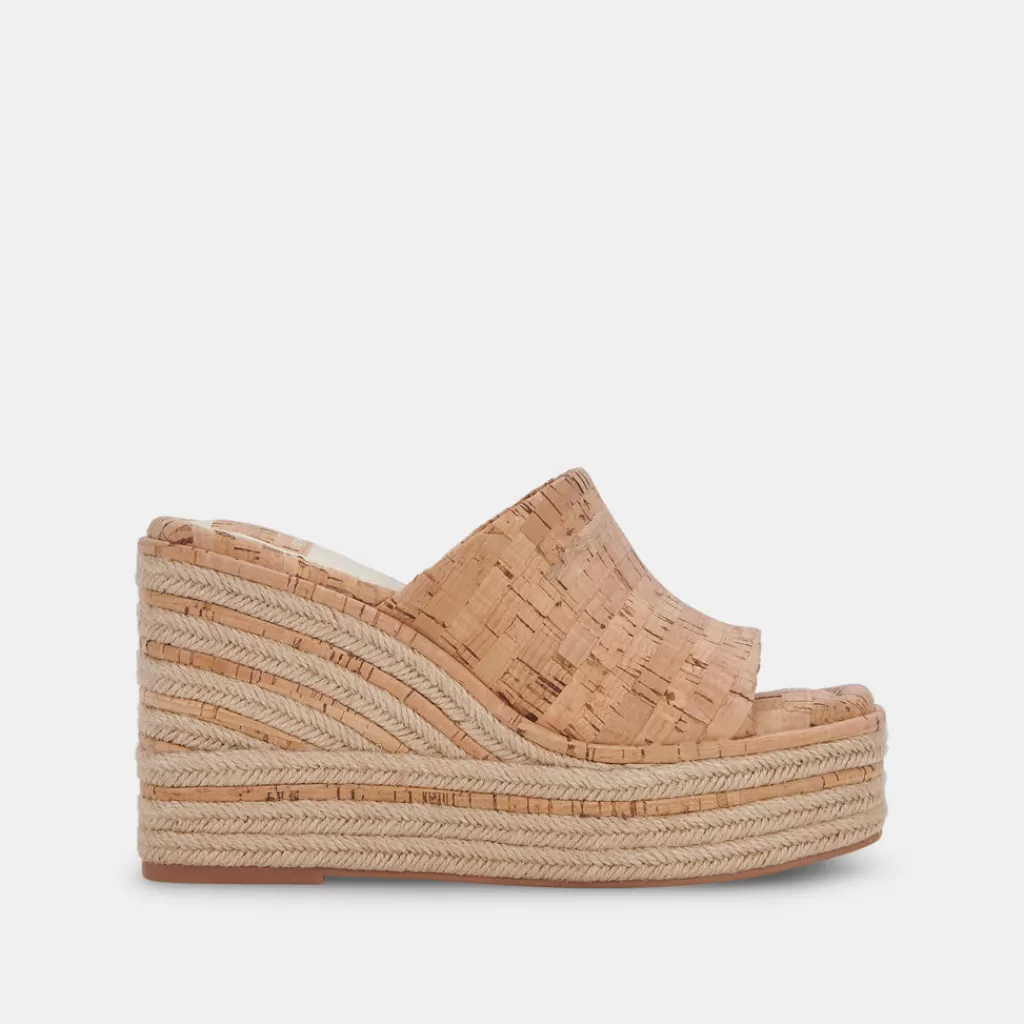DOLCE VITA Elaria Wedges Natural Cork Clearance