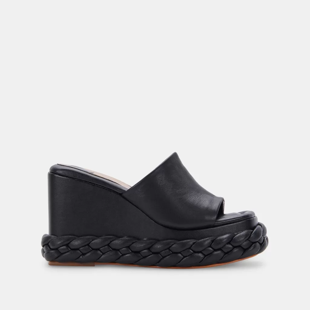 DOLCE VITA Elene Wedges Black Leather Cheap