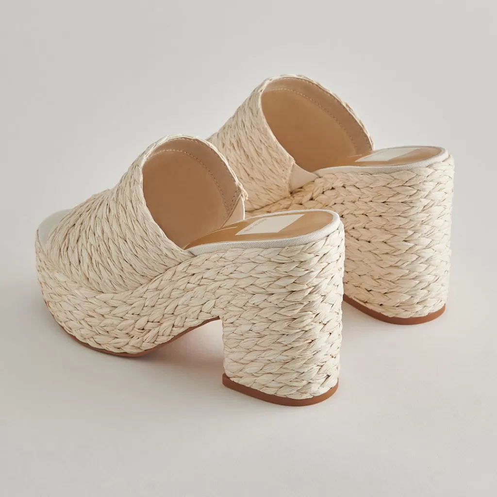 DOLCE VITA Elora Heels Off White Raffia Clearance