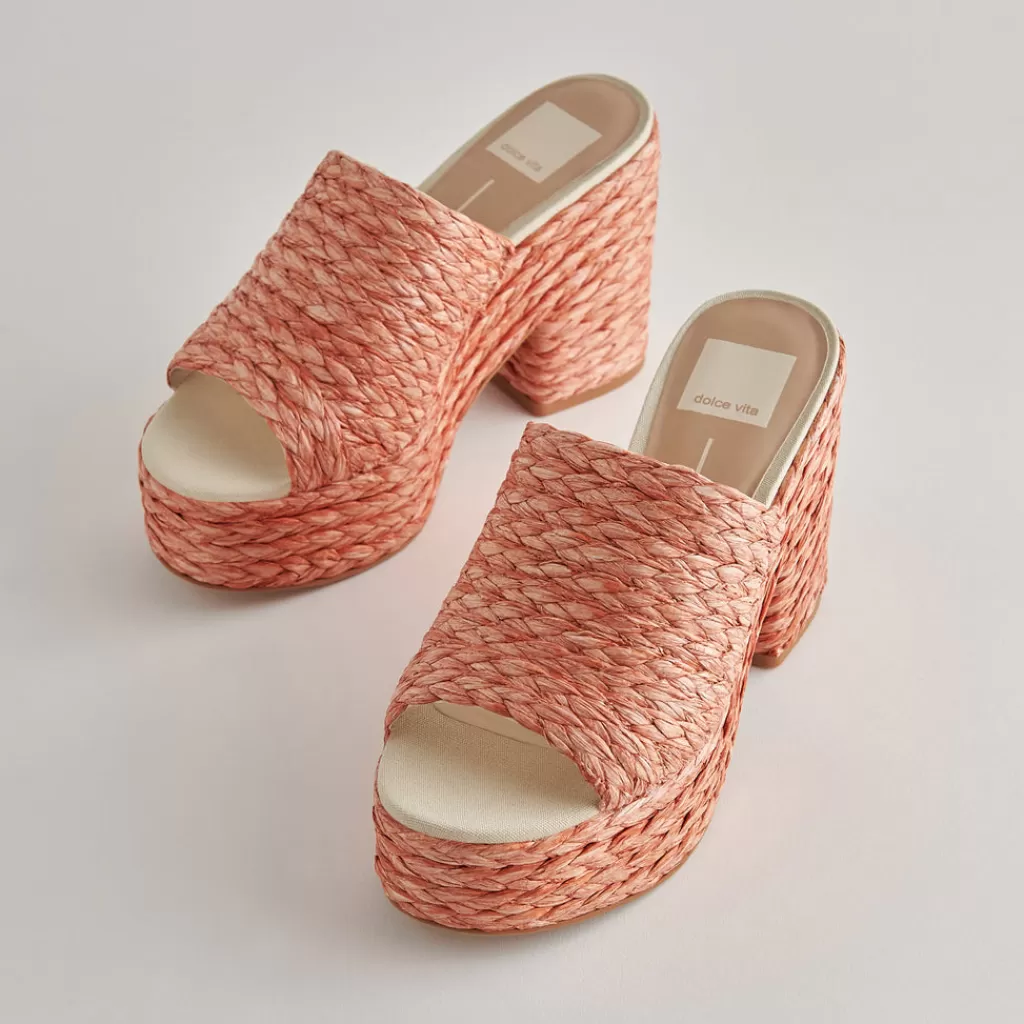 DOLCE VITA Elora Heels Orange Raffia Best