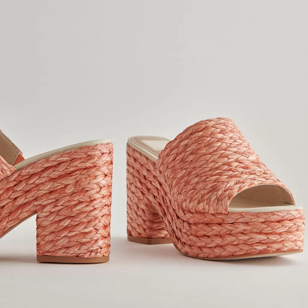 DOLCE VITA Elora Heels Orange Raffia Best