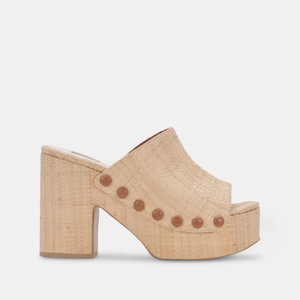 DOLCE VITA Emol Heels Lt Natural Raffia Fashion