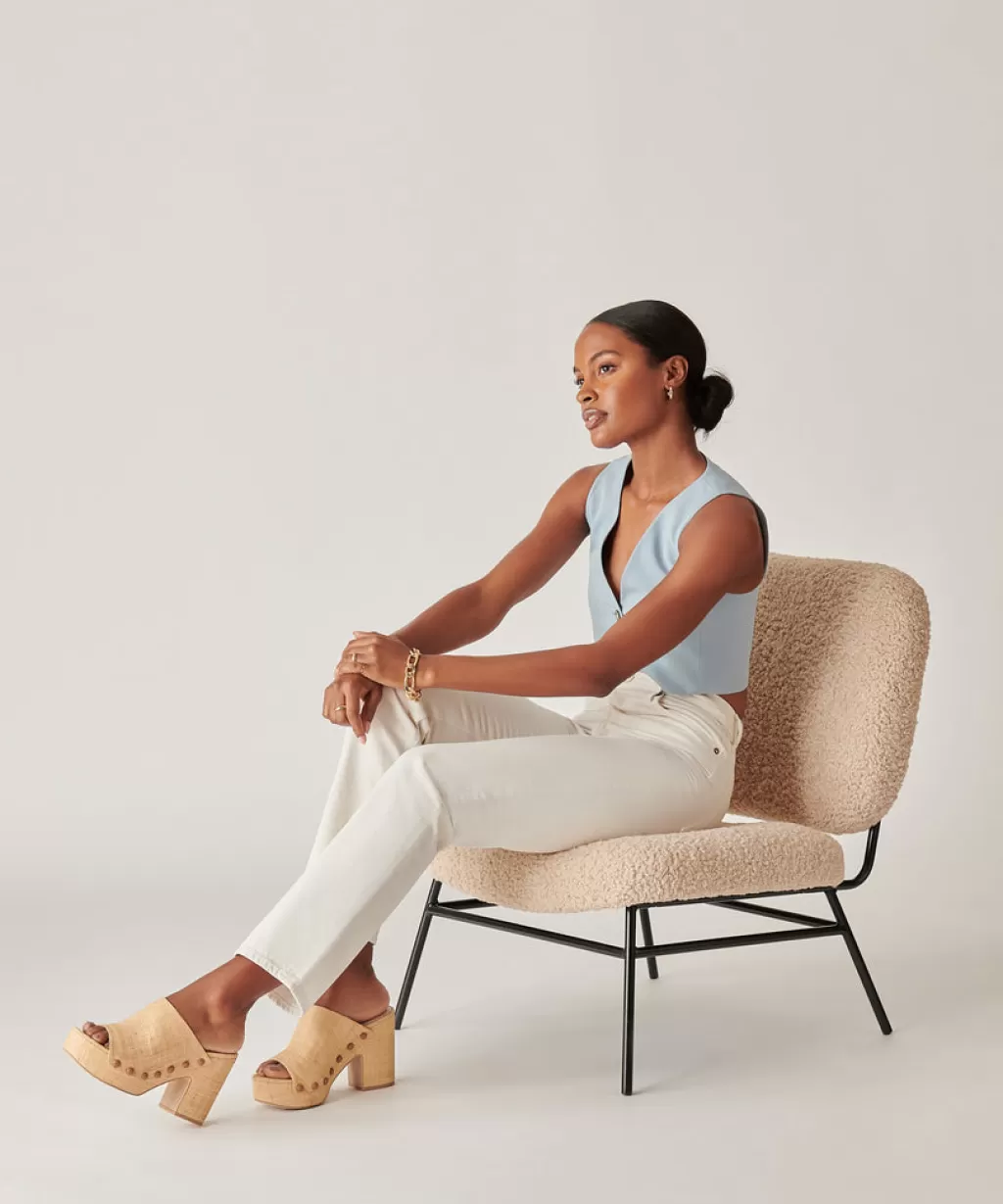 DOLCE VITA Emol Heels Lt Natural Raffia Fashion