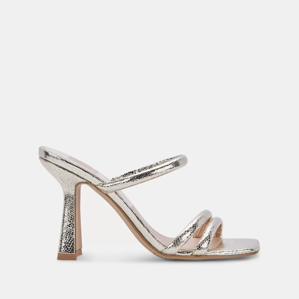 DOLCE VITA Fort Heels Light Gold Crackled Stella Clearance