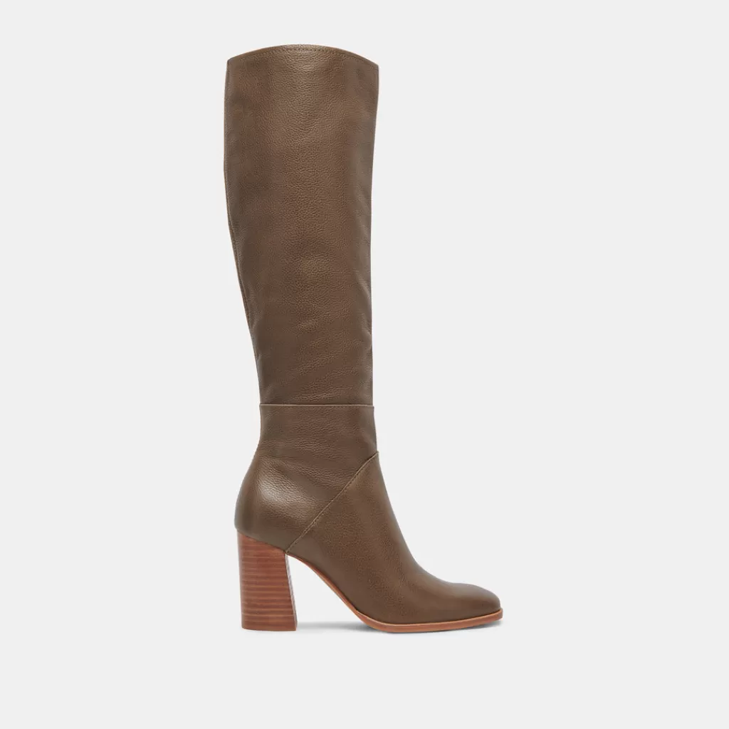 DOLCE VITA Fynn Boots Dark Olive Leather Flash Sale