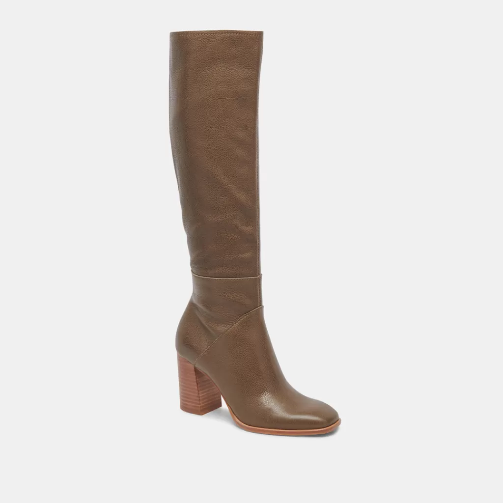 DOLCE VITA Fynn Boots Dark Olive Leather Flash Sale