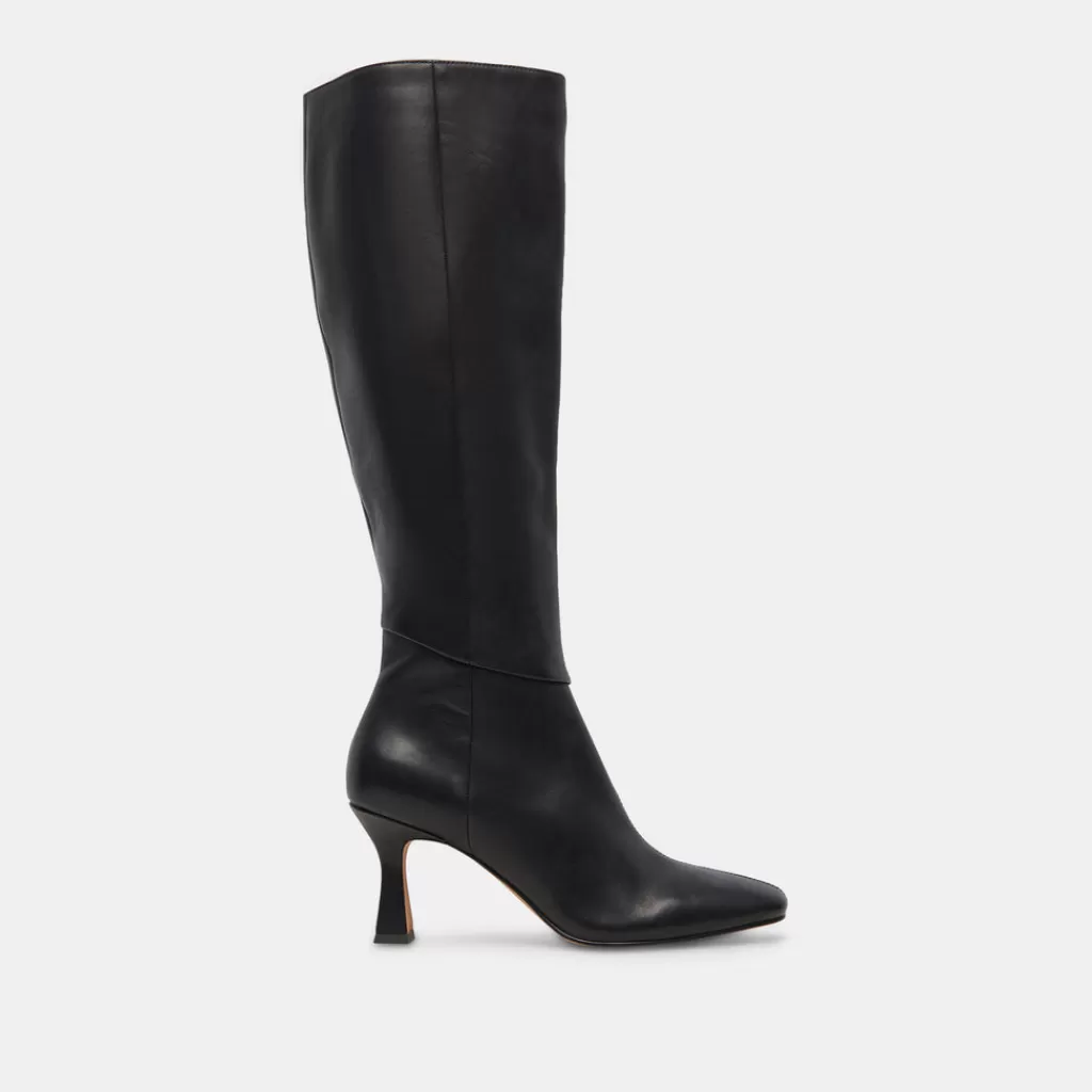 DOLCE VITA Gyra Wide Calf Boots Black Leather Best Sale