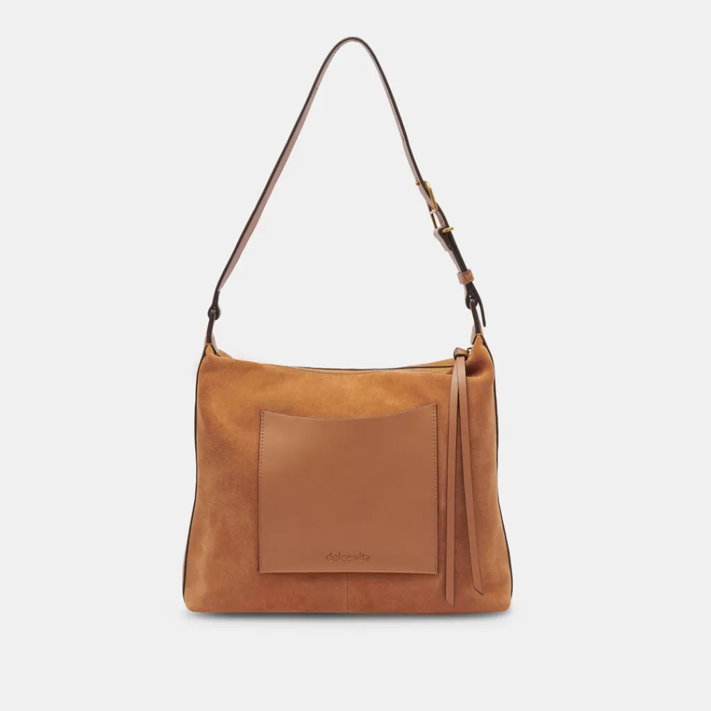 DOLCE VITA Hana Shoulder Bag Rusty Oak Suede Hot