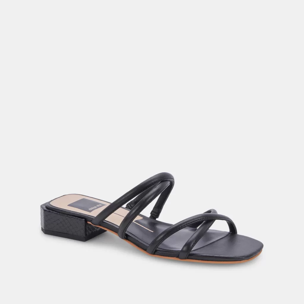 DOLCE VITA Hapi Sandals Black Leather Cheap