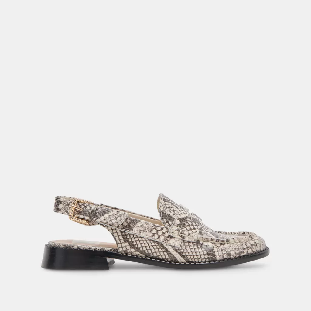 DOLCE VITA Hardi Loafers Black White Embossed Snake Shop