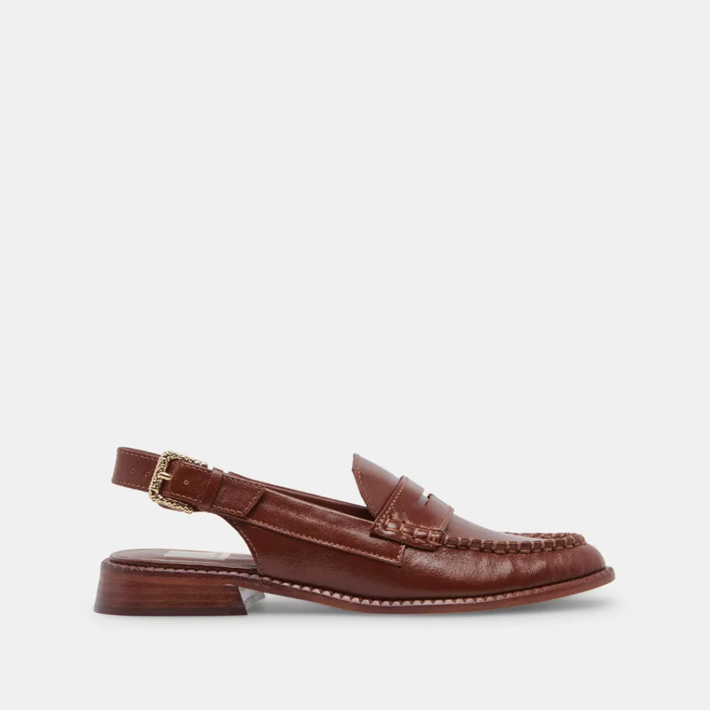 DOLCE VITA Hardi Loafers Brown Crinkle Patent Fashion