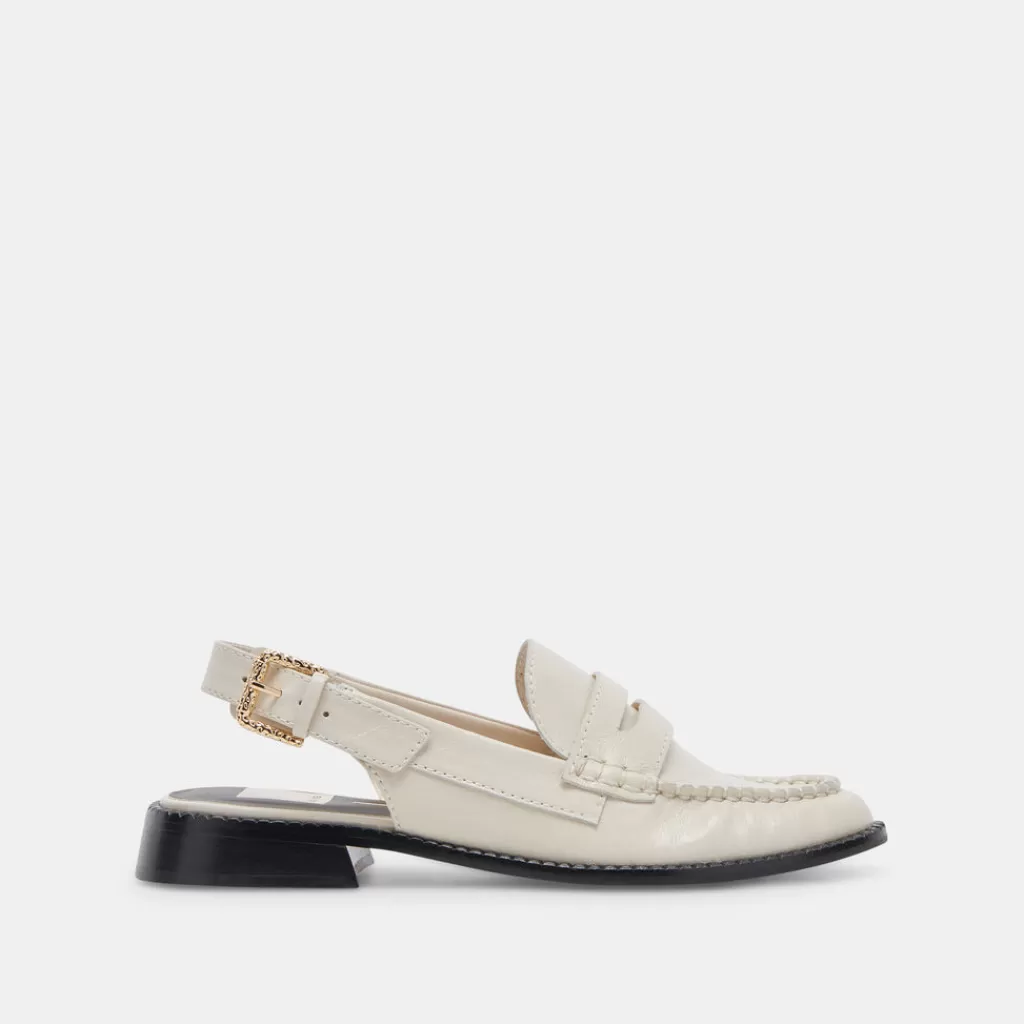 DOLCE VITA Hardi Loafers Ivory Crinkle Patent Store