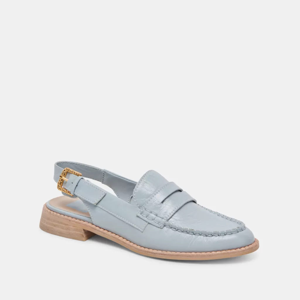 DOLCE VITA Hardi Loafers Sky Blue Crinkle Patent Flash Sale