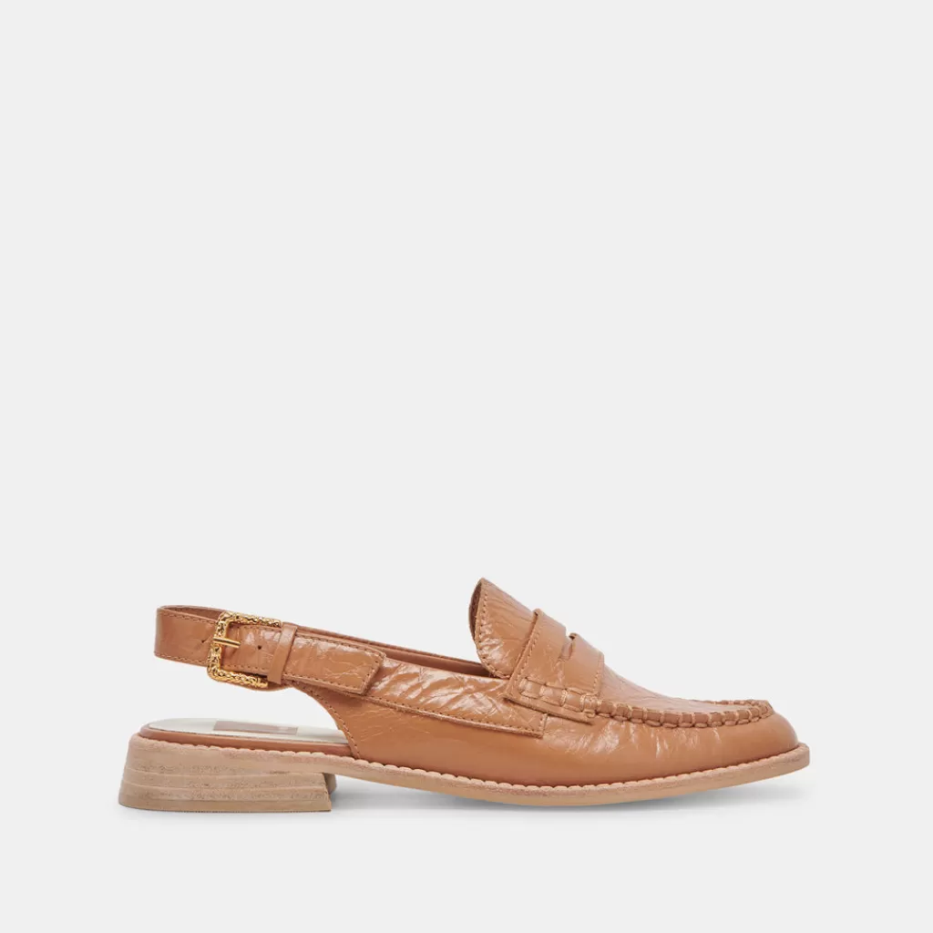 DOLCE VITA Hardi Loafers Tan Crinkle Patent Shop