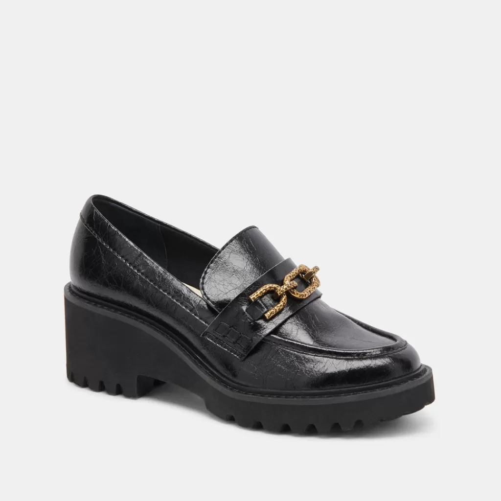 DOLCE VITA Harlen Loafer Midnight Crinkle Patent Clearance