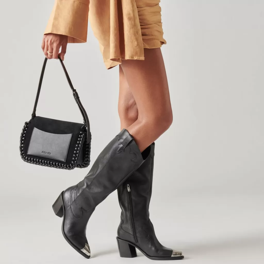 DOLCE VITA Harper Shoulder Bag Black Suede Best