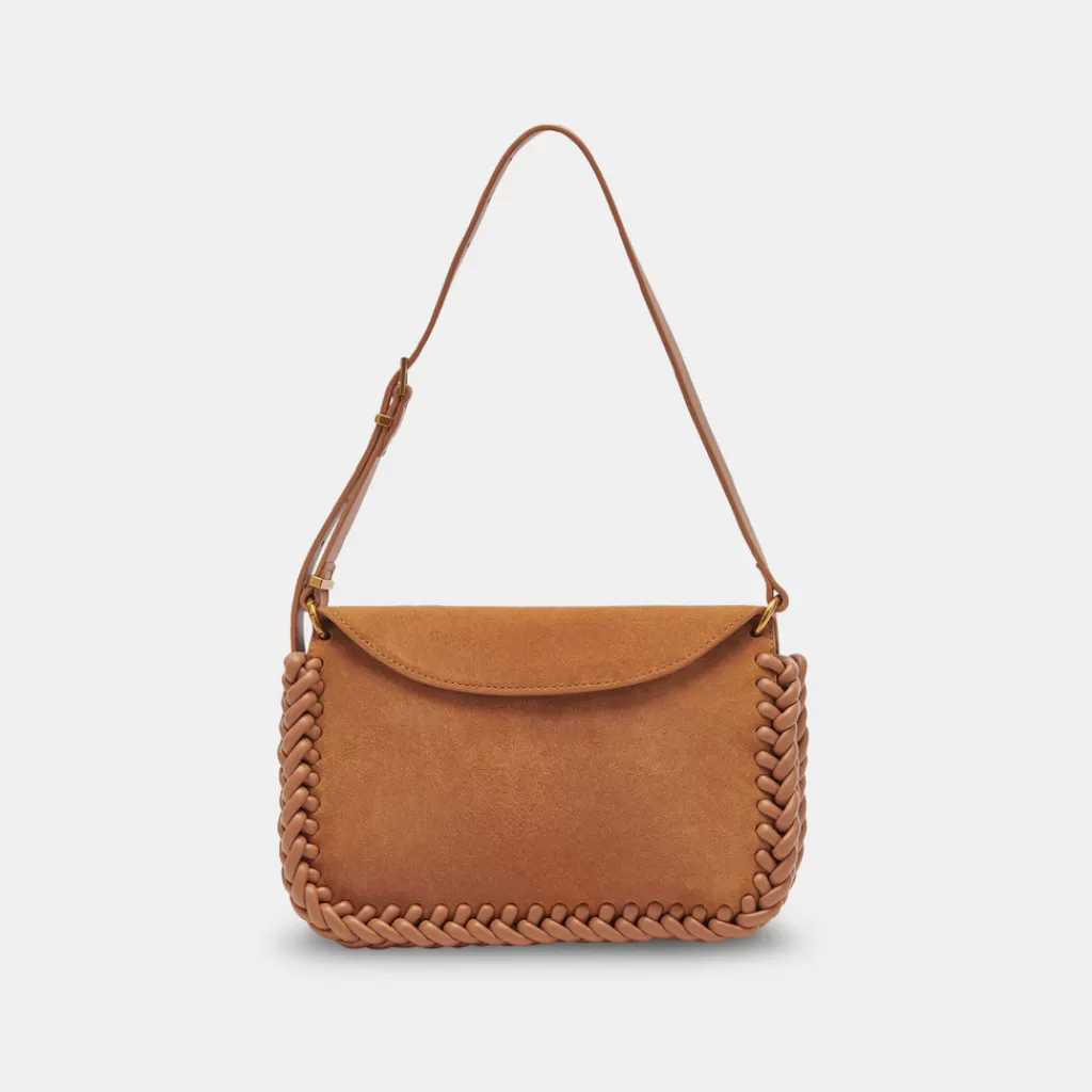 DOLCE VITA Harper Shoulder Bag Rusty Oak Suede Clearance