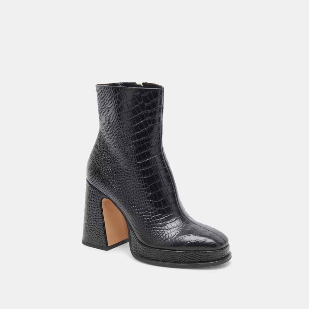 DOLCE VITA Lochly Boots Noir Embossed Leather Shop