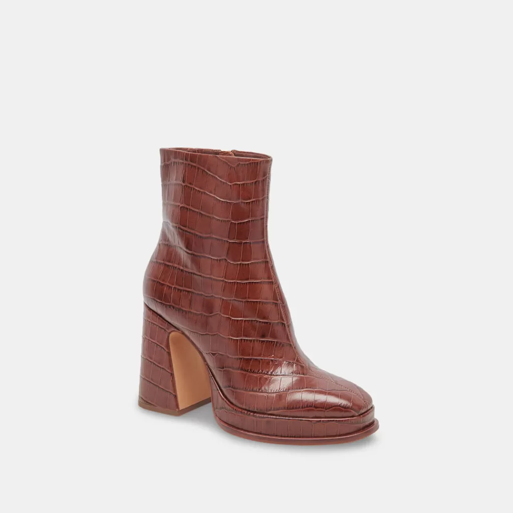 DOLCE VITA Lochly Boots Walnut Embossed Leather Store