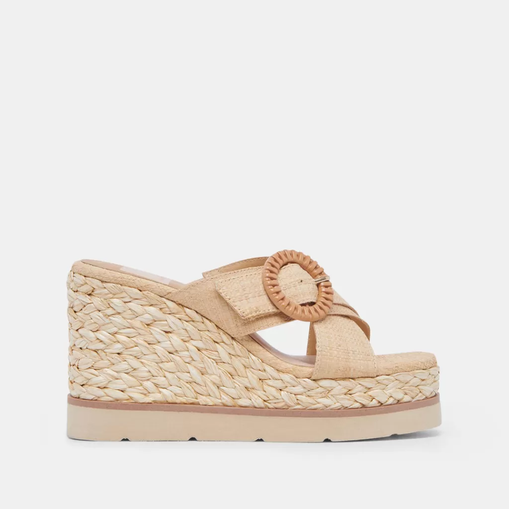 DOLCE VITA Luiz Wedges Lt Natural Raffia Outlet