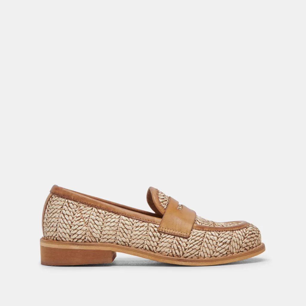 DOLCE VITA Marina Loafers Brown Multi Raffia Discount