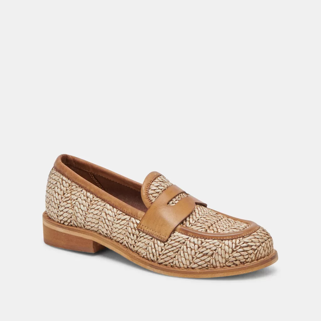 DOLCE VITA Marina Loafers Brown Multi Raffia Discount