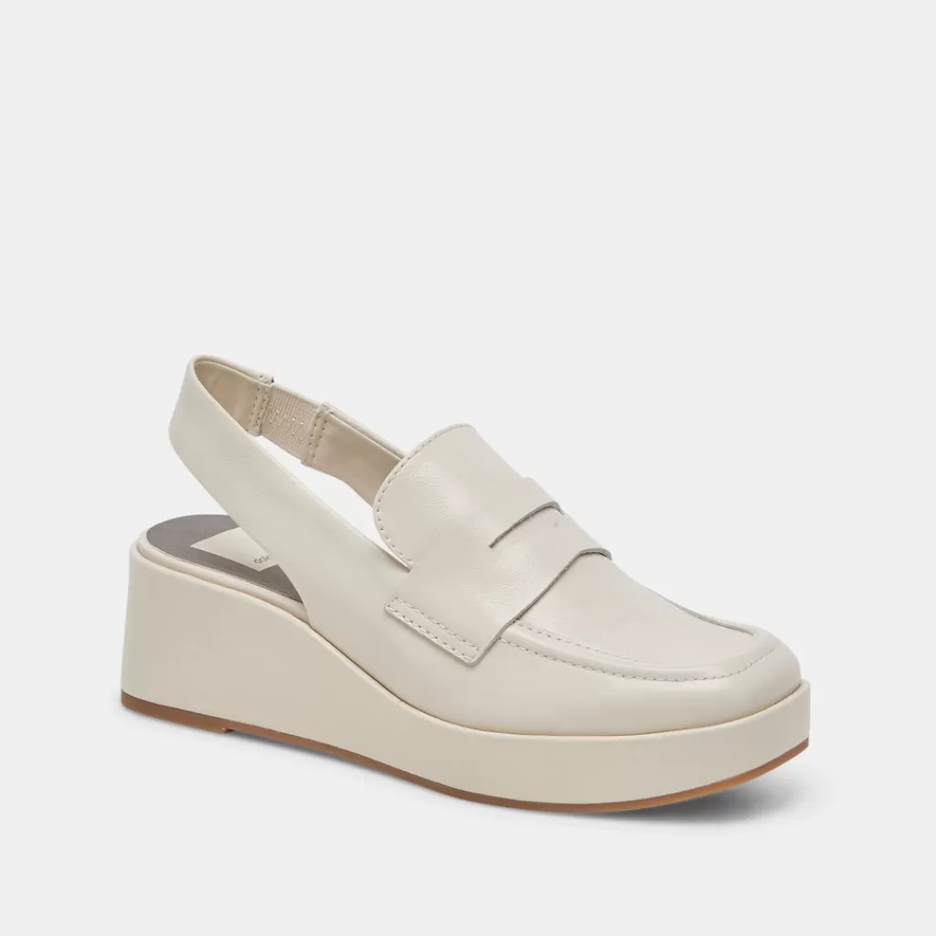 DOLCE VITA Nada Loafers Ivory Crinkle Patent Cheap