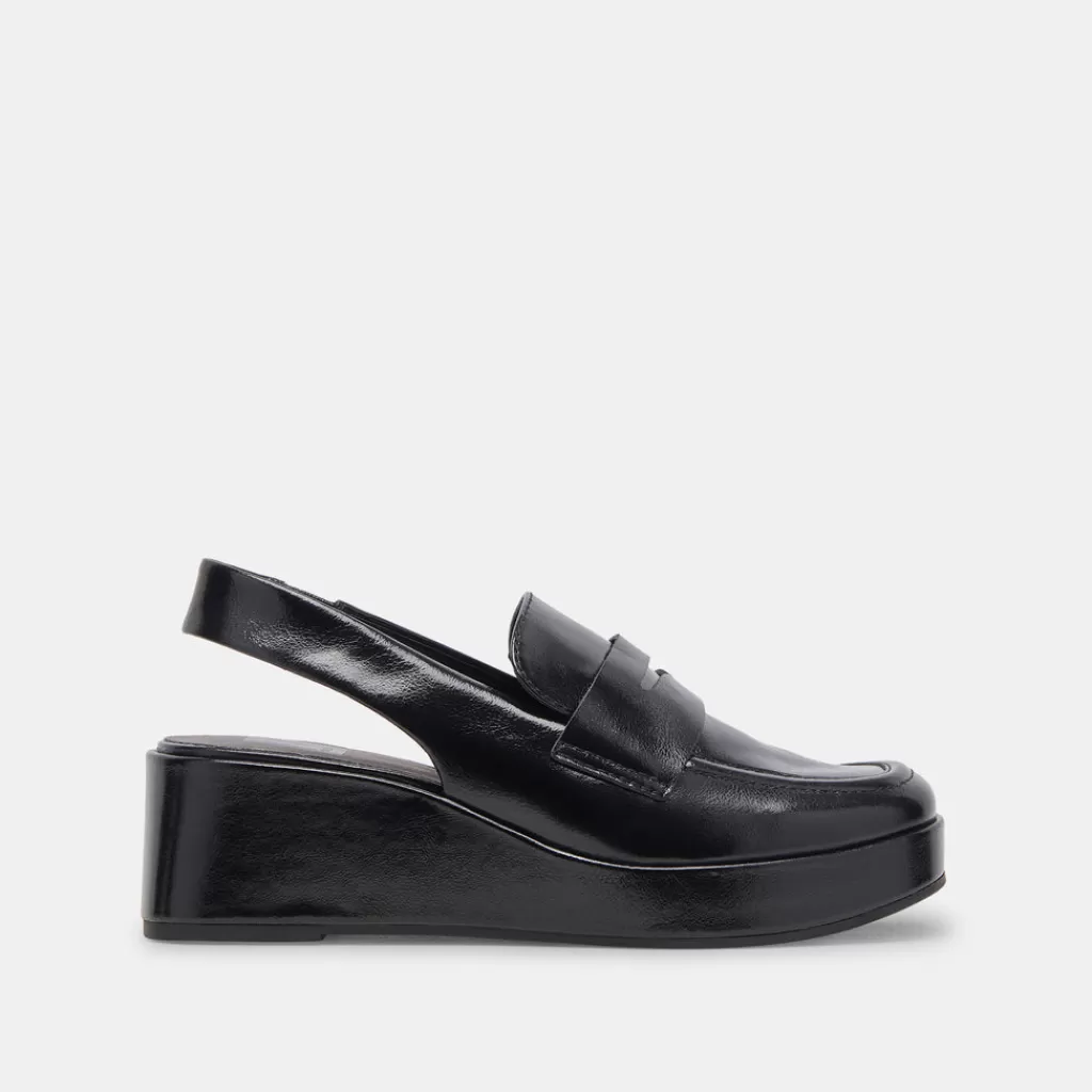 DOLCE VITA Nada Loafers Midnight Crinkle Patent New