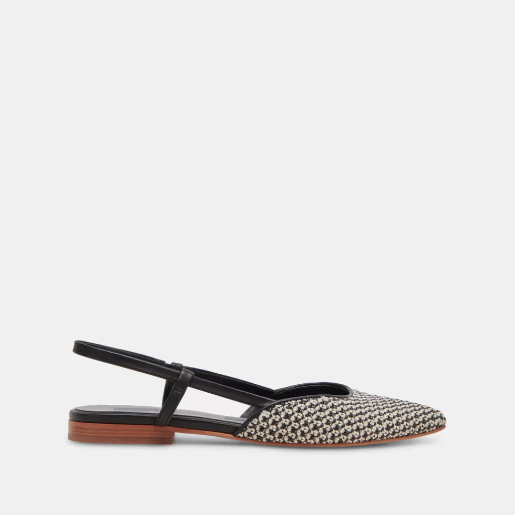 DOLCE VITA Narah Flats Black Natural Raffia Sale