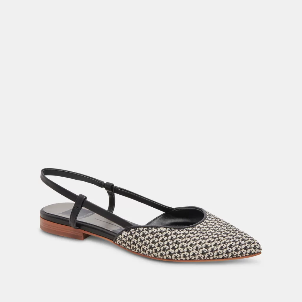 DOLCE VITA Narah Flats Black Natural Raffia Sale